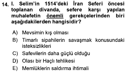 Osmanlı Tarihi (1300-1566) 2018-2019 Yaz Okulu Sınavı - 14. soru