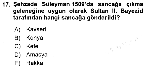 Osmanlı Tarihi (1300-1566) 2020-2021 Yaz Okulu Sınavı - 17. soru