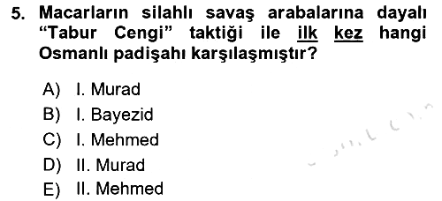 Osmanlı Tarihi (1300-1566) 2021-2022 Yaz Okulu Sınavı - 5. soru