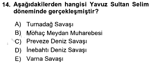 Osmanlı Tarihi (1300-1566) 2021-2022 Yaz Okulu Sınavı - 14. soru