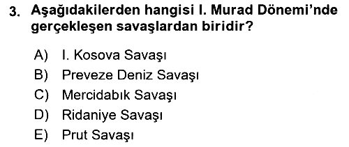 Osmanlı Tarihi (1300-1566) 2022-2023 Yaz Okulu Sınavı - 3. soru