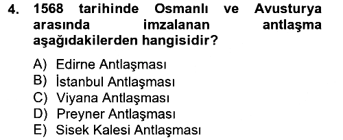 Osmanlı Tarihi (1566-1789) 2012-2013 Ara Sınav - 4. soru