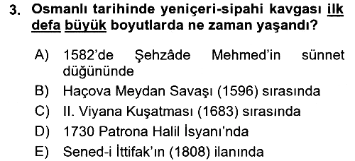 Osmanlı Tarihi (1566-1789) 2015-2016 Ara Sınav - 3. soru
