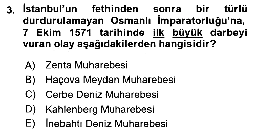 Osmanlı Tarihi (1566-1789) 2024-2025 Ara Sınav - 3. soru