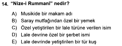 Osmanlı Tarihi (1566-1789) 2023-2024 Dönem Sonu Sınavı - 14. soru