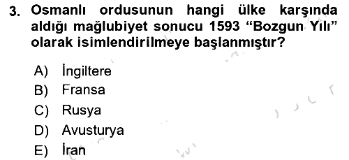 Osmanlı Tarihi (1566-1789) 2022-2023 Yaz Okulu Sınavı - 3. soru