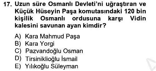 Osmanlı Tarihi (1789-1876) 2012-2013 Ara Sınav - 17. soru