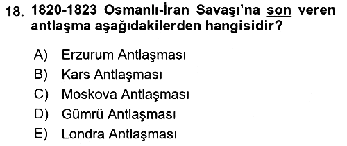 Osmanlı Tarihi (1789-1876) 2021-2022 Ara Sınav - 18. soru