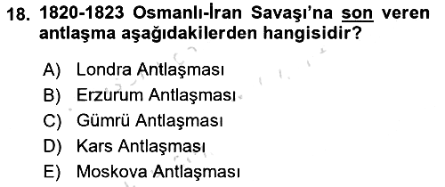 Osmanlı Tarihi (1789-1876) 2023-2024 Ara Sınav - 18. soru