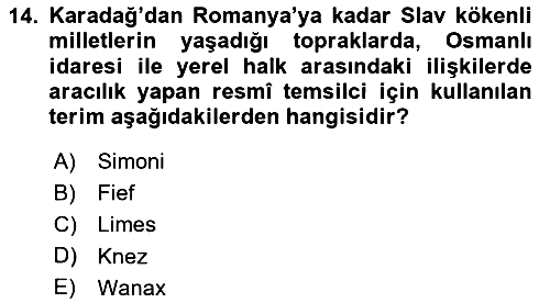 Osmanlı Tarihi (1789-1876) 2025-2026 Ara Sınav - 14. soru