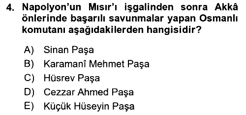 Osmanlı Tarihi (1789-1876) 2021-2022 Dönem Sonu Sınavı - 4. soru