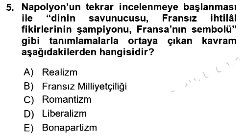 Osmanlı Tarihi (1789-1876) 2021-2022 Dönem Sonu Sınavı - 5. soru