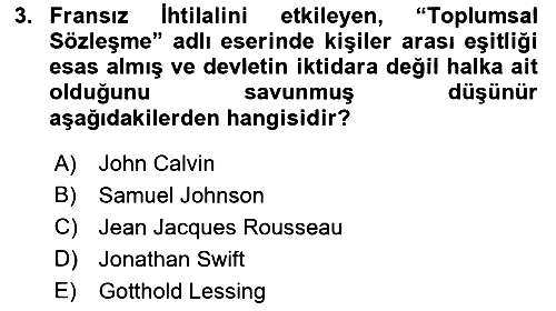 Osmanlı Tarihi (1789-1876) 2018-2019 Yaz Okulu Sınavı - 3. soru
