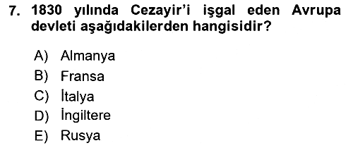 Osmanlı Tarihi (1789-1876) 2021-2022 Yaz Okulu Sınavı - 7. soru