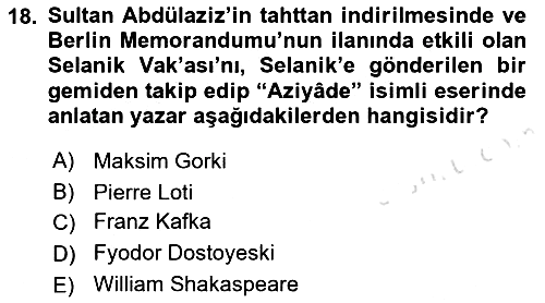 Osmanlı Tarihi (1789-1876) 2022-2023 Yaz Okulu Sınavı - 18. soru