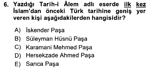 Osmanlı Tarihi (1876–1918) 2021-2022 Ara Sınav - 6. soru