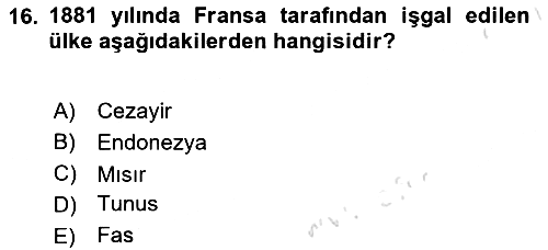 Osmanlı Tarihi (1876–1918) 2022-2023 Ara Sınav - 16. soru