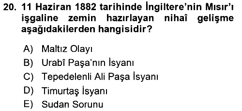 Osmanlı Tarihi (1876–1918) 2022-2023 Ara Sınav - 20. soru