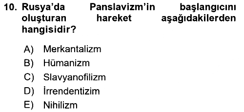 Osmanlı Tarihi (1876–1918) 2024-2025 Ara Sınav - 10. soru