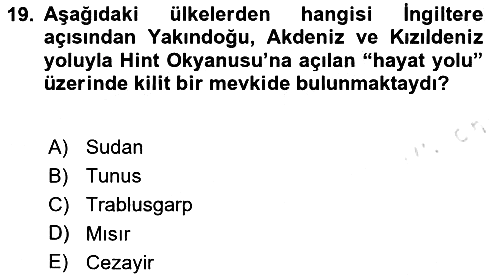 Osmanlı Tarihi (1876–1918) 2024-2025 Ara Sınav - 19. soru