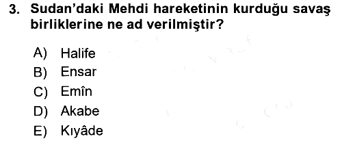 Osmanlı Tarihi (1876–1918) 2016-2017 Dönem Sonu Sınavı - 3. soru