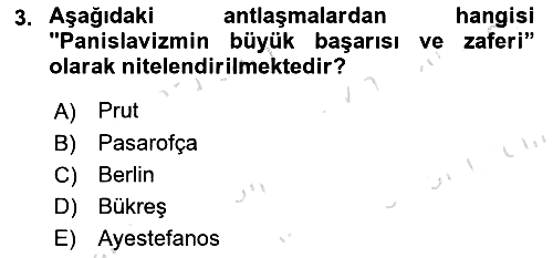 Osmanlı Tarihi (1876–1918) 2022-2023 Dönem Sonu Sınavı - 3. soru