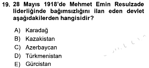 Osmanlı Tarihi (1876–1918) 2022-2023 Dönem Sonu Sınavı - 19. soru
