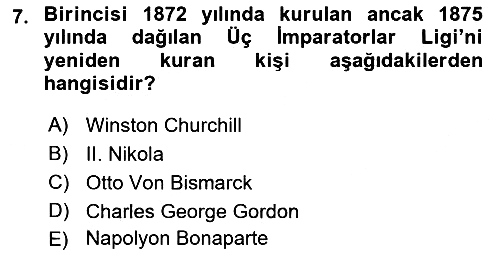 Osmanlı Tarihi (1876–1918) 2018-2019 Yaz Okulu Sınavı - 7. soru