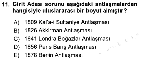 Osmanlı Tarihi (1876–1918) 2021-2022 Yaz Okulu Sınavı - 11. soru