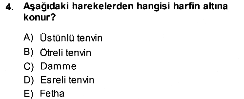 Osmanlı Türkçesi 1 2013-2014 Ara Sınav - 4. soru