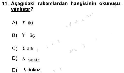 Osmanlı Türkçesi 1 2021-2022 Ara Sınav - 11. soru