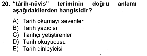 Osmanlı Türkçesi 2 2012-2013 Dönem Sonu Sınavı - 20. soru