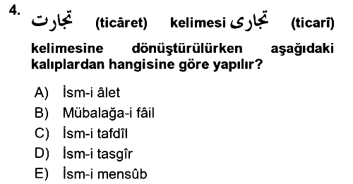 Osmanlı Türkçesi 2 2023-2024 Yaz Okulu Sınavı - 4. soru