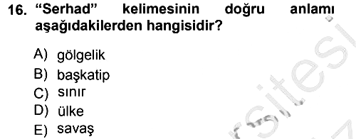 Osmanlı Türkçesi Metinleri 1 2012-2013 Ara Sınav - 16. soru