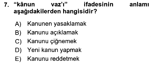 Osmanlı Türkçesi Metinleri 1 2019-2020 Ara Sınav - 7. soru