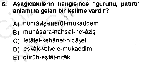 Osmanlı Türkçesi Metinleri 1 2014-2015 Dönem Sonu Sınavı - 5. soru