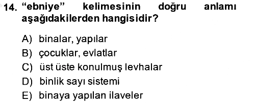 Osmanlı Türkçesi Metinleri 1 2014-2015 Dönem Sonu Sınavı - 14. soru