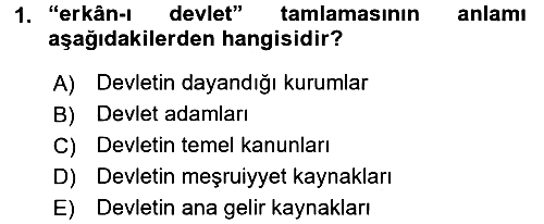 Osmanlı Türkçesi Metinleri 1 2017-2018 Dönem Sonu Sınavı - 1. soru