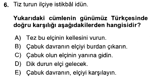 Osmanlı Türkçesi Metinleri 1 2022-2023 Dönem Sonu Sınavı - 6. soru