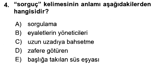 Osmanlı Türkçesi Metinleri 1 2020-2021 Yaz Okulu Sınavı - 4. soru