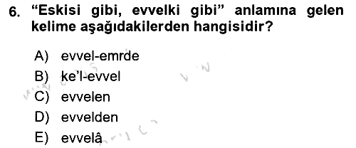 Osmanlı Türkçesi Metinleri 1 2023-2024 Yaz Okulu Sınavı - 6. soru