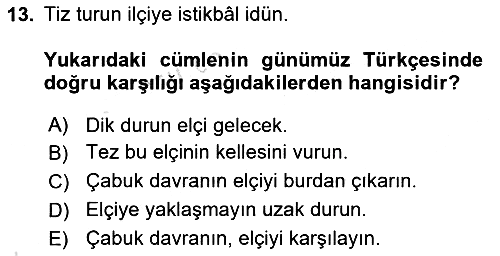 Osmanlı Türkçesi Metinleri 1 2024-2025 Yaz Okulu Sınavı - 13. soru