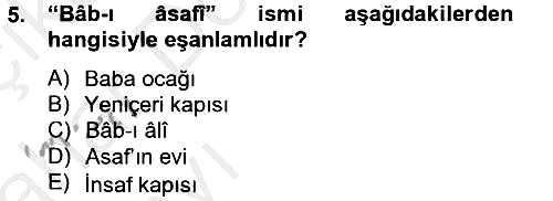 Osmanlı Türkçesi Metinleri 2 2012-2013 Ara Sınav - 5. soru