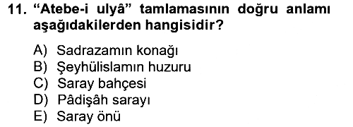 Osmanlı Türkçesi Metinleri 2 2012-2013 Ara Sınav - 11. soru
