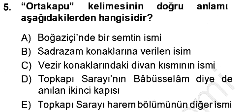 Osmanlı Türkçesi Metinleri 2 2013-2014 Ara Sınav - 5. soru