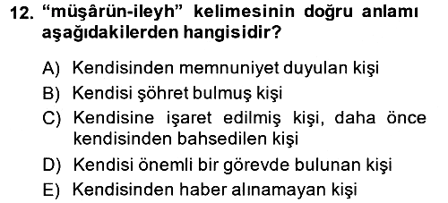 Osmanlı Türkçesi Metinleri 2 2013-2014 Ara Sınav - 12. soru