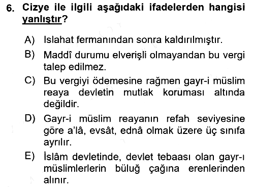Osmanlı Türkçesi Metinleri 2 2018-2019 Ara Sınav - 6. soru