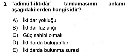 Osmanlı Türkçesi Metinleri 2 2017-2018 Dönem Sonu Sınavı - 3. soru