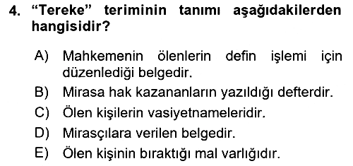 Osmanlı Türkçesi Metinleri 2 2023-2024 Dönem Sonu Sınavı - 4. soru