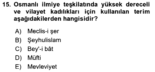 Osmanlı Türkçesi Metinleri 2 2023-2024 Dönem Sonu Sınavı - 15. soru